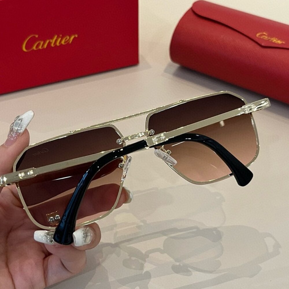 Cartier Black and Gold Metal Sunglasses Eyewear - Picture 5 of 7